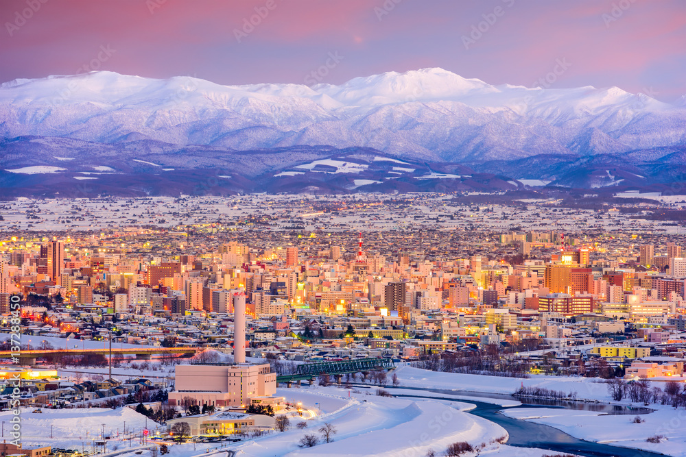 Asahikawa, Japan City Skyline