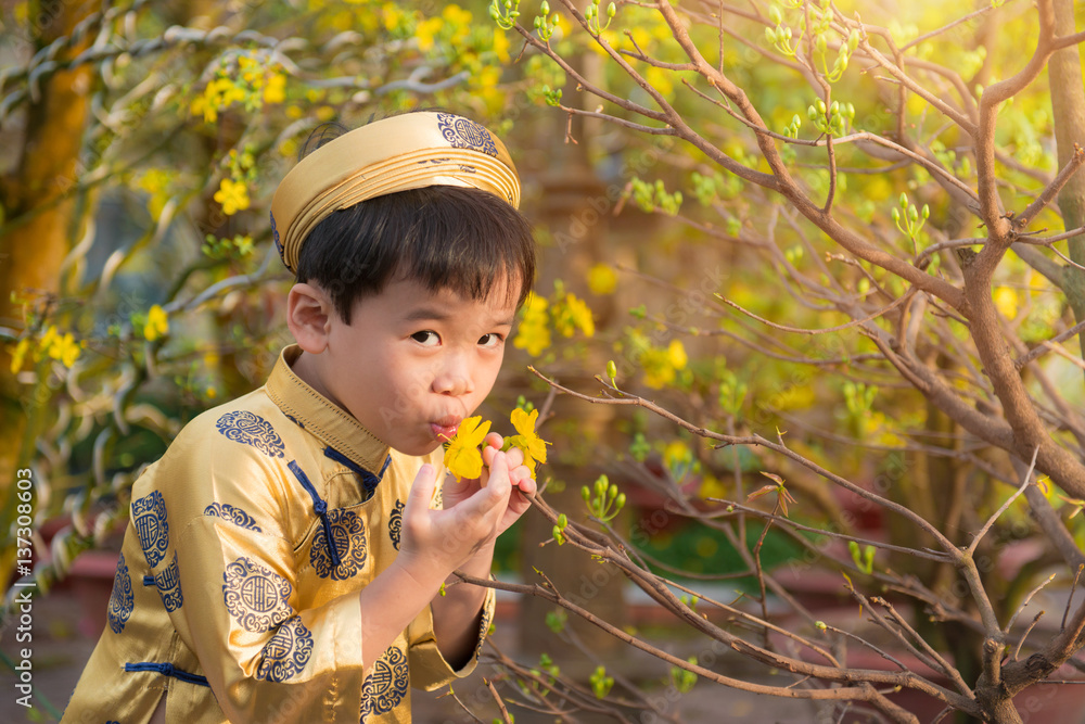 快乐的孩子在Ochna Integerrima（Hoa Mai）花园里穿着传统服装（ao-dai）玩得很开心
1416182166,鸡蛋早餐