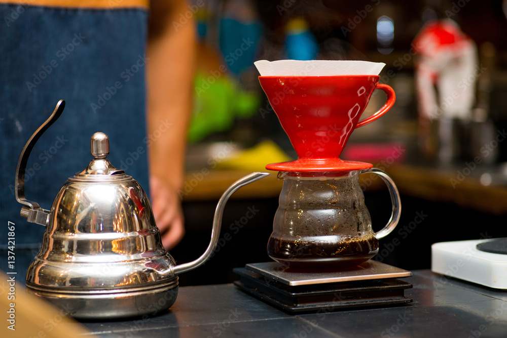 barista prepares alternative coffee