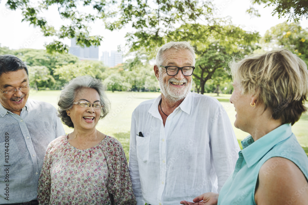 Group of Senior Retirement Friends Happiness Concept