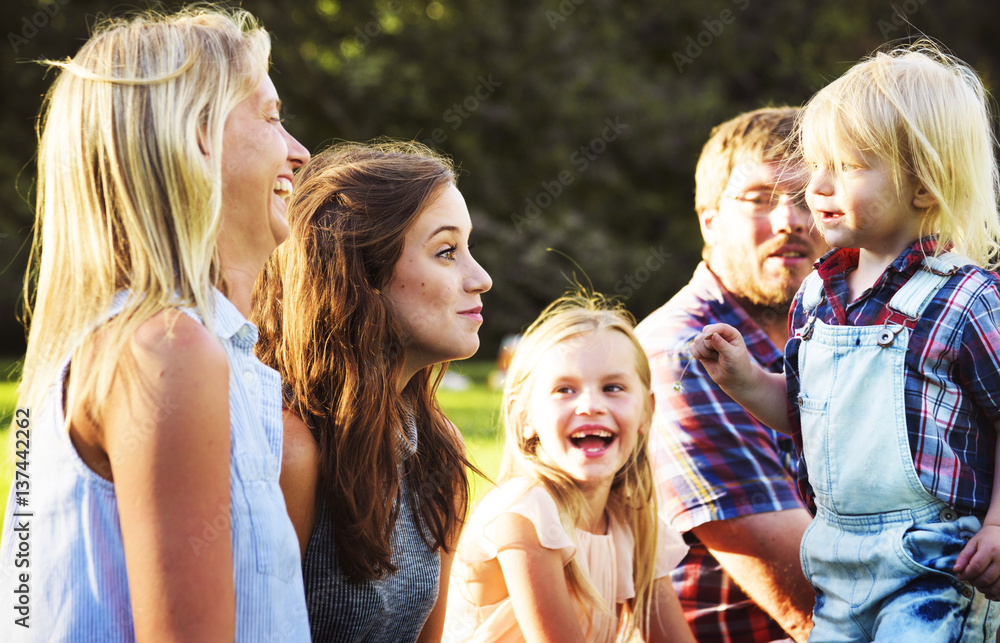 Family Generations Parenting Togetherness Relaxation Concept