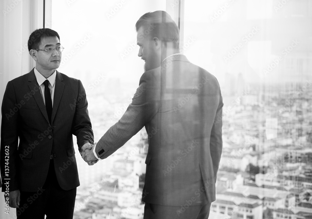 Business Partners Introductionary Handshake Bow