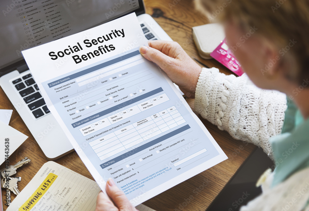 Social Security Benefits Form Concept