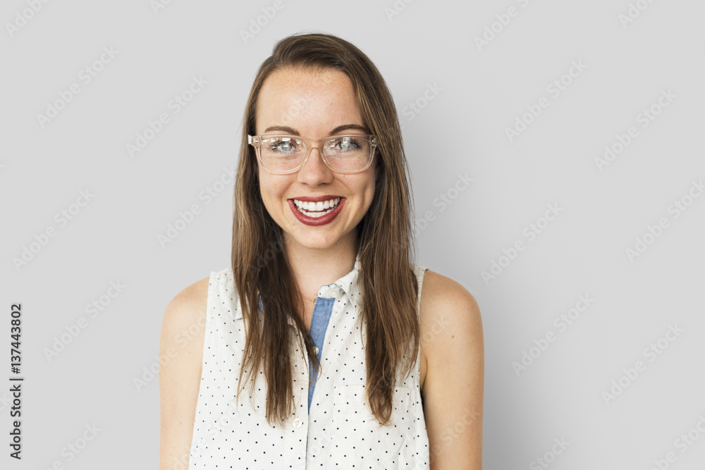 Young Woman Smiling Cheerful Concept