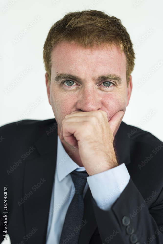 Businessman Curious Thinking Vision Concept