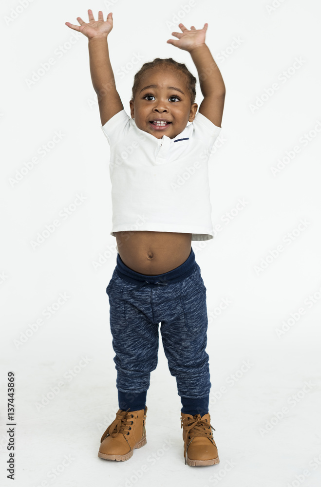 Boy Cheerful Studio Portrait Concept