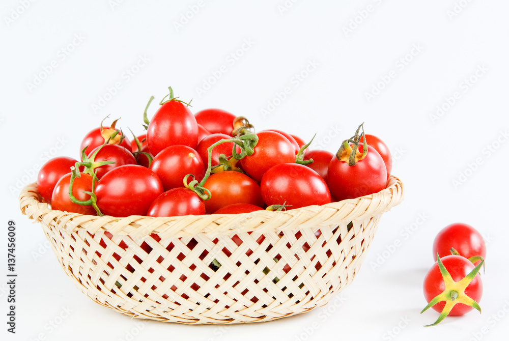 tomatoes in a bamboo basket