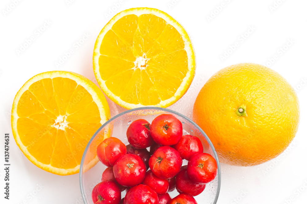 Brazilian Acerola Cherry and Orange Fruit