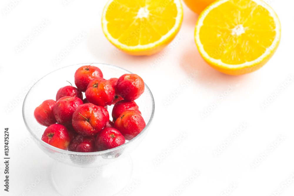 Brazilian Acerola Cherry and Orange Fruit