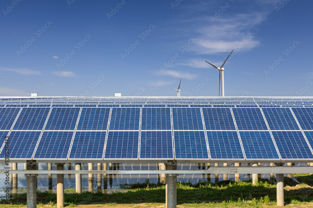 green energy against a blue sky