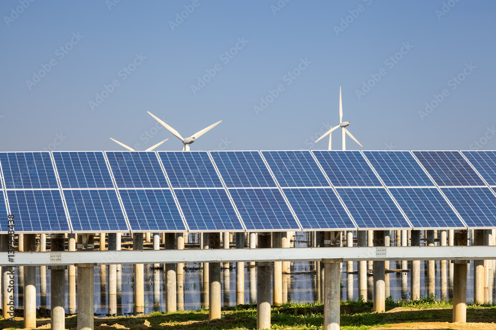 green energy against a blue sky