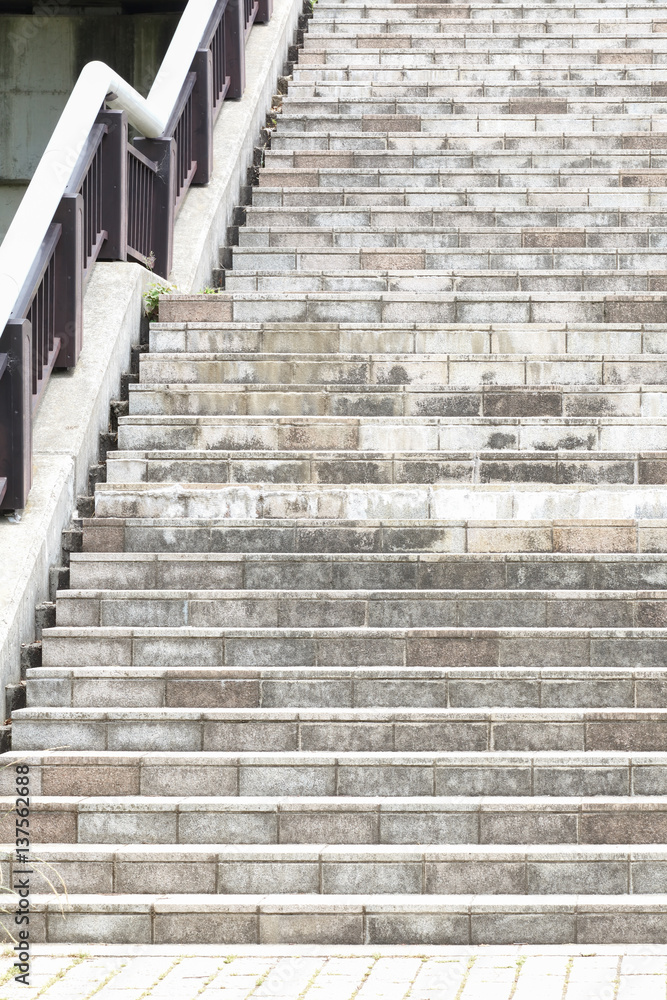 Close - up Outdoor stone concrete staircase