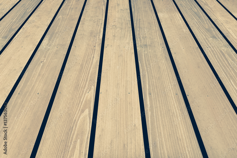 Outdoor wooden floor seamless background and pattern