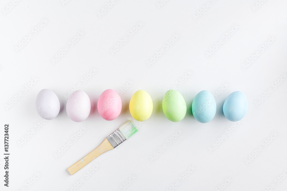 Easter concept on white background top view mockup