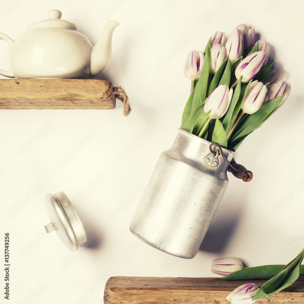 Flying tea and flowers