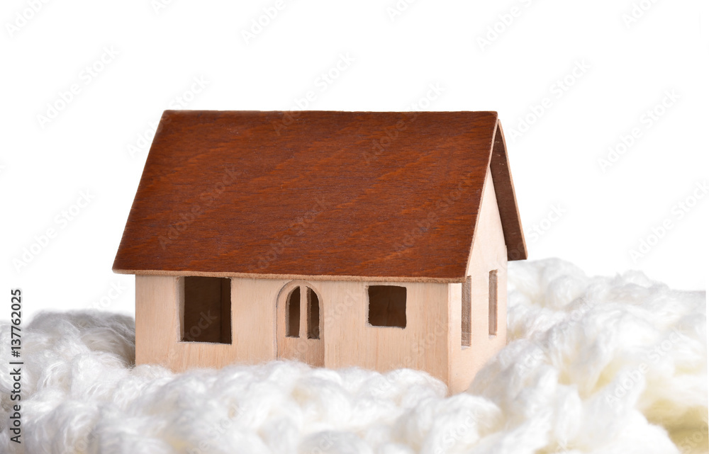 Small model of a wooden house