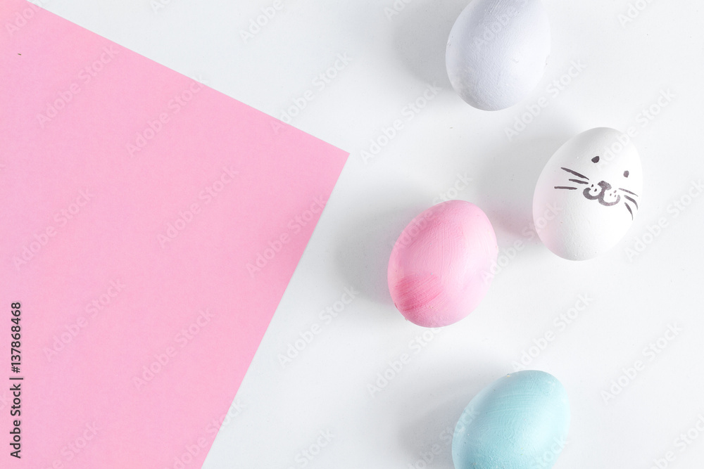 Easter concept on white background top view mockup