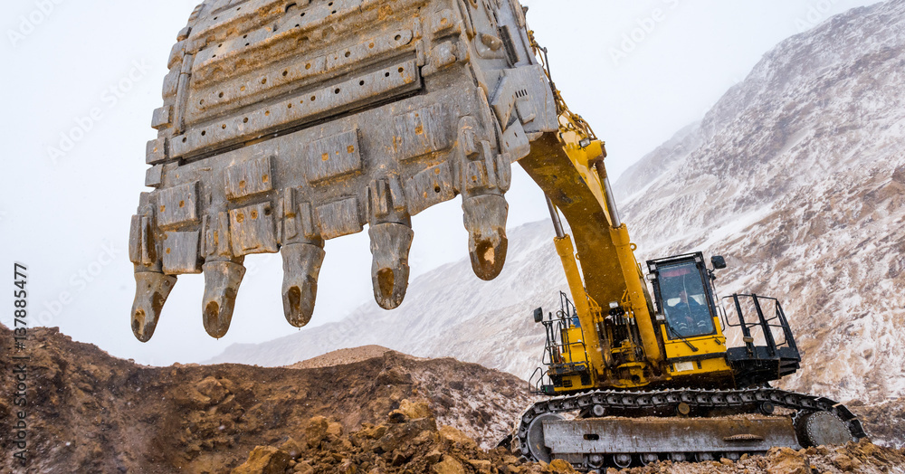 Big yellow excavator