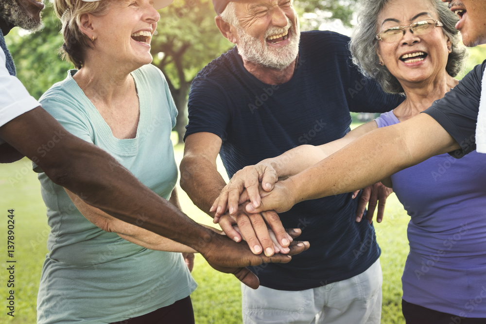 Group Of Senior Retirement Exercising Togetherness Concept