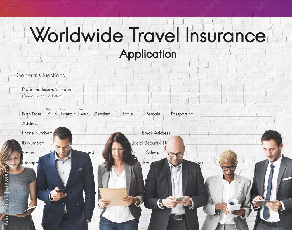 Worldwide Travel Insurance Application Form Concept