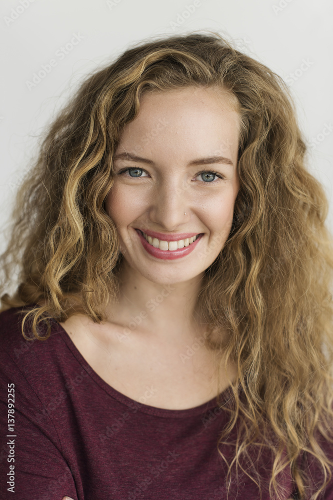 Young Woman Smiling Cheerful Concept