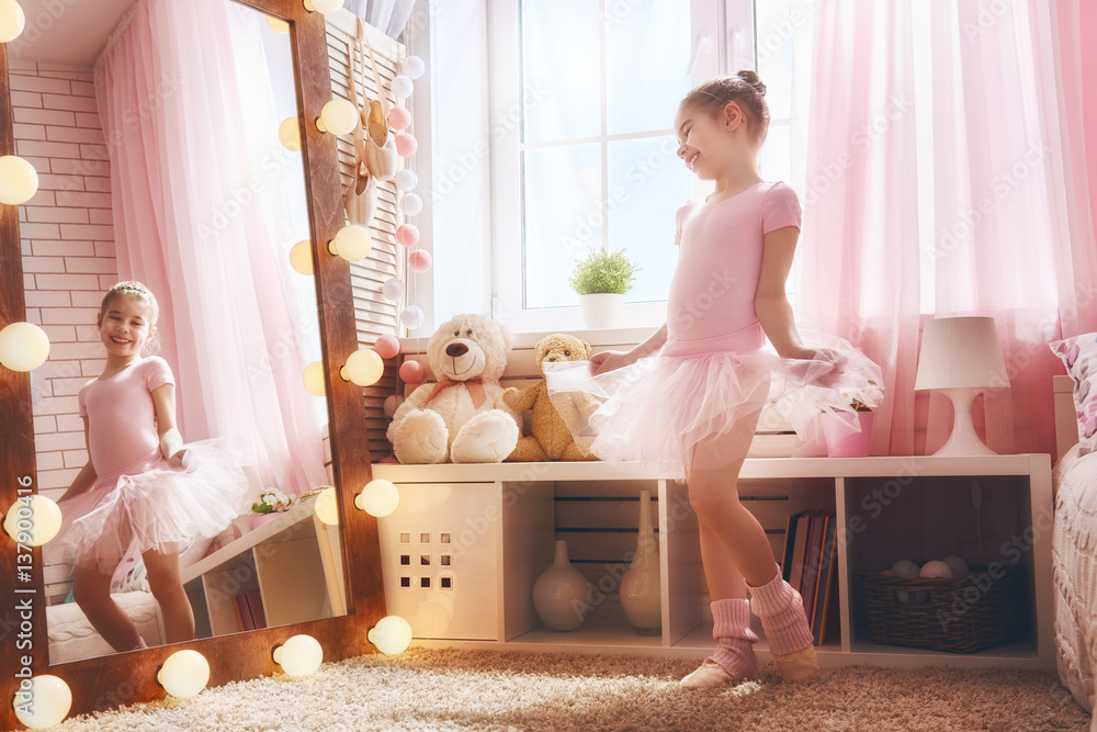 girl dreams of becoming a ballerina