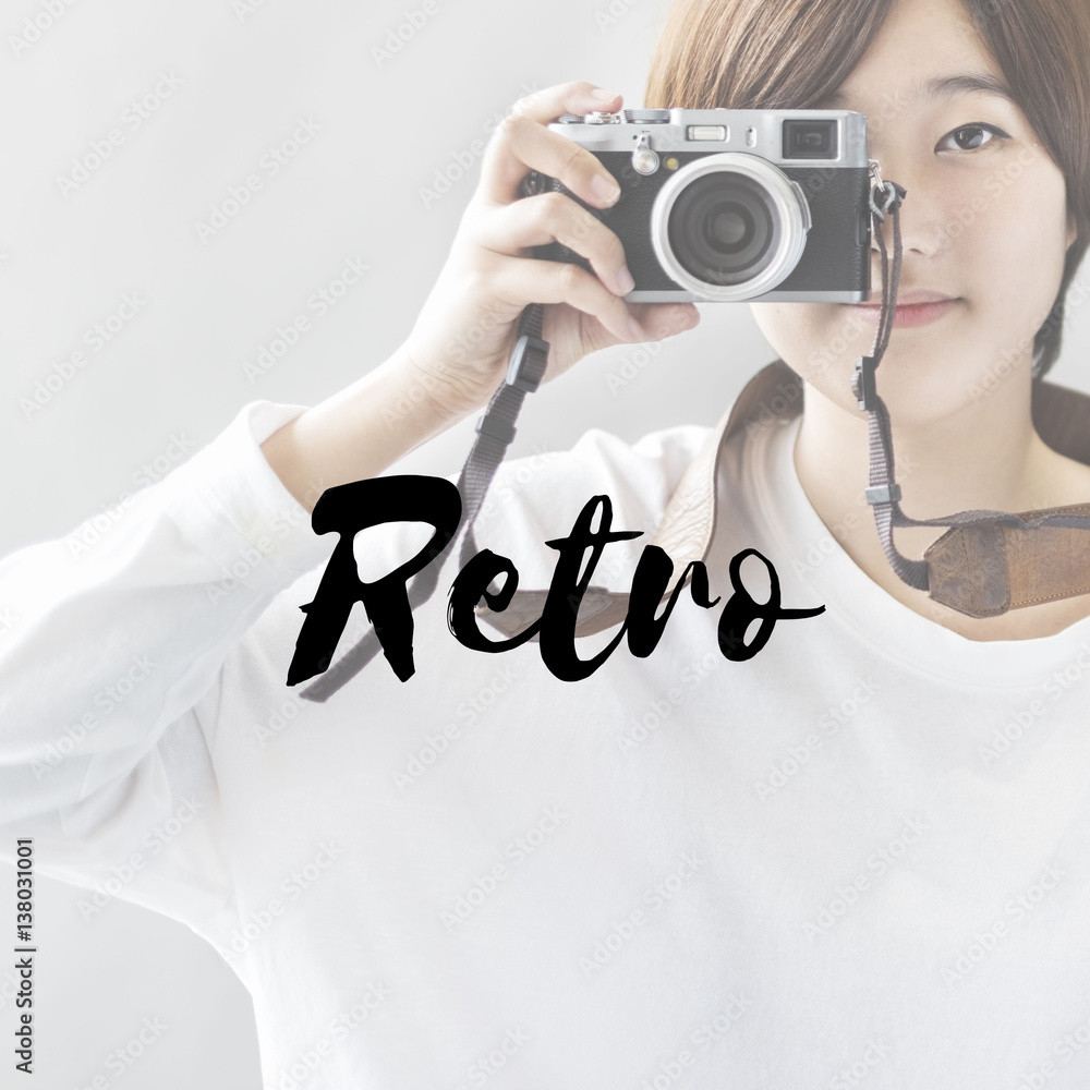 Retro Style Camera Photographer Concept