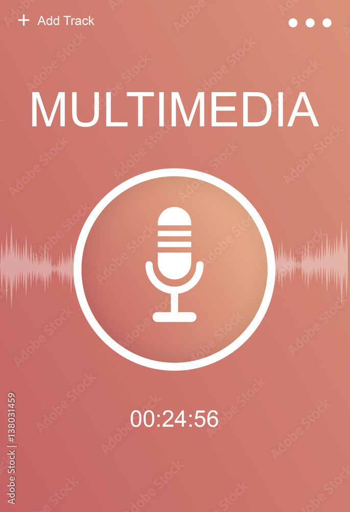 Microphone Audio Podcast Broadcast Media Graphic Concept