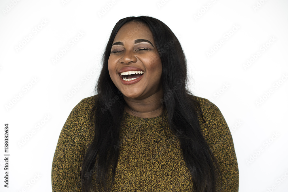 Woman Cheerful Studio Portrait Concept