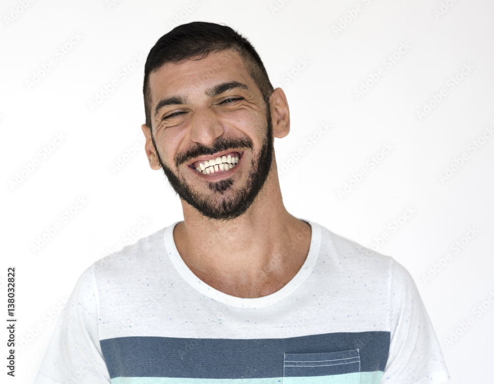 Middle Eastern Man Smiling Happiness Casual Studio Portrait