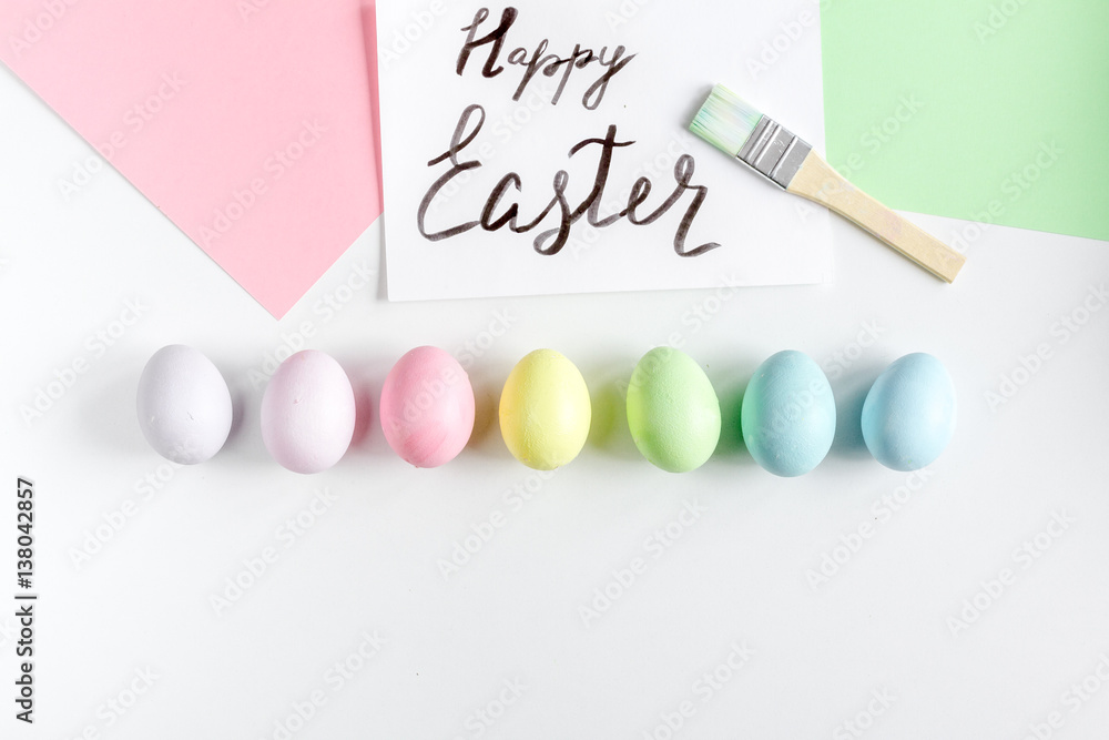 Easter concept on white background top view mockup