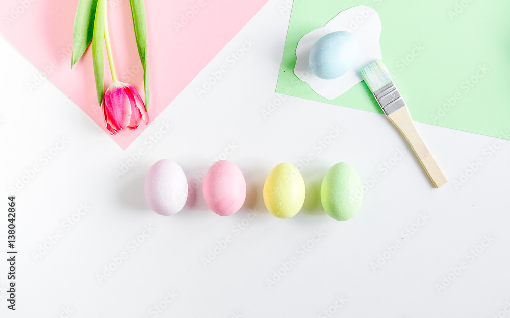 Easter concept on white background top view mockup