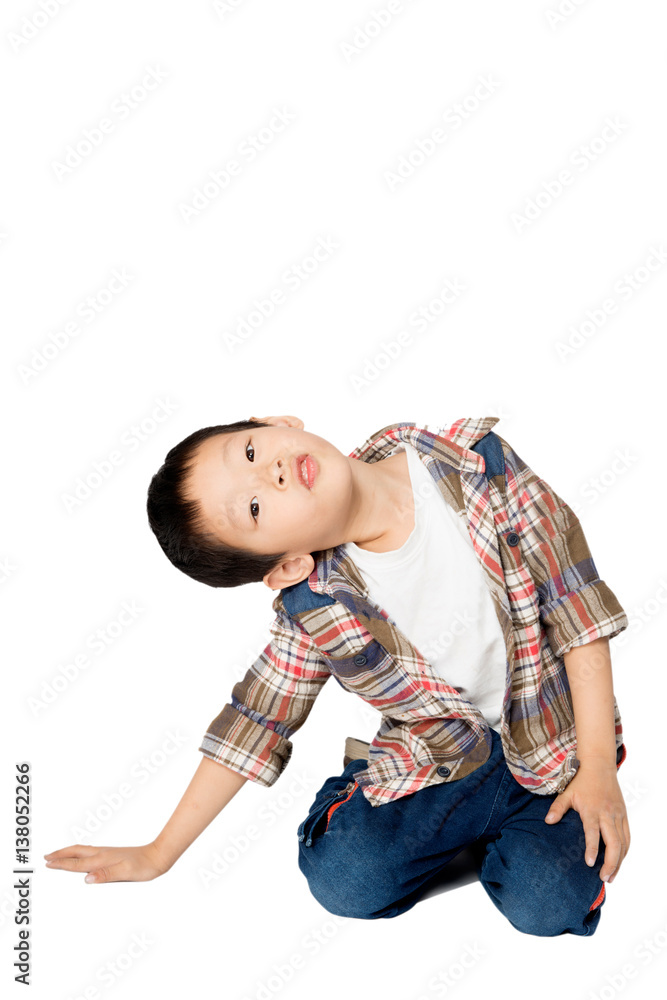 isolated naughty boy on white background