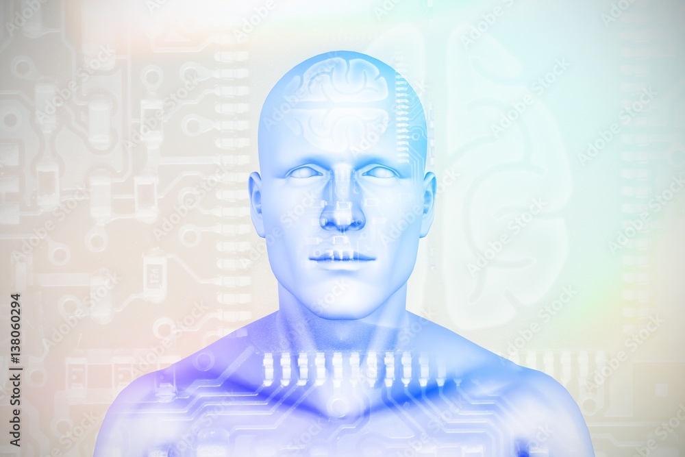 Composite image of digital image of human figure 3D