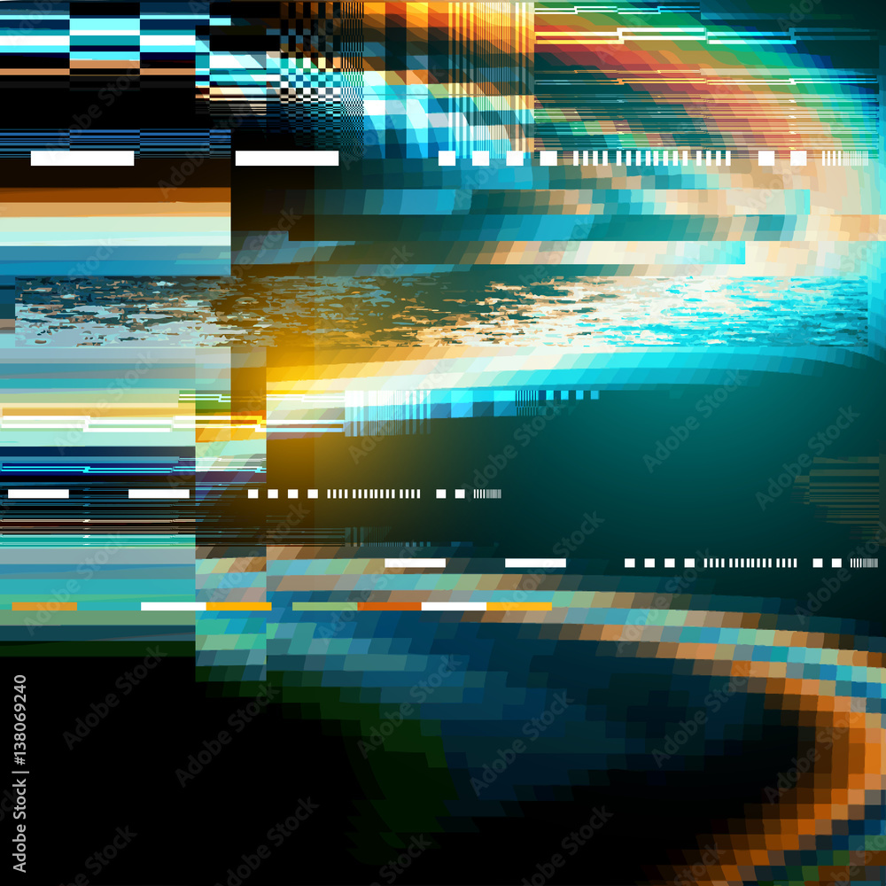 A glitch noise distortion texture background. Vector illustration