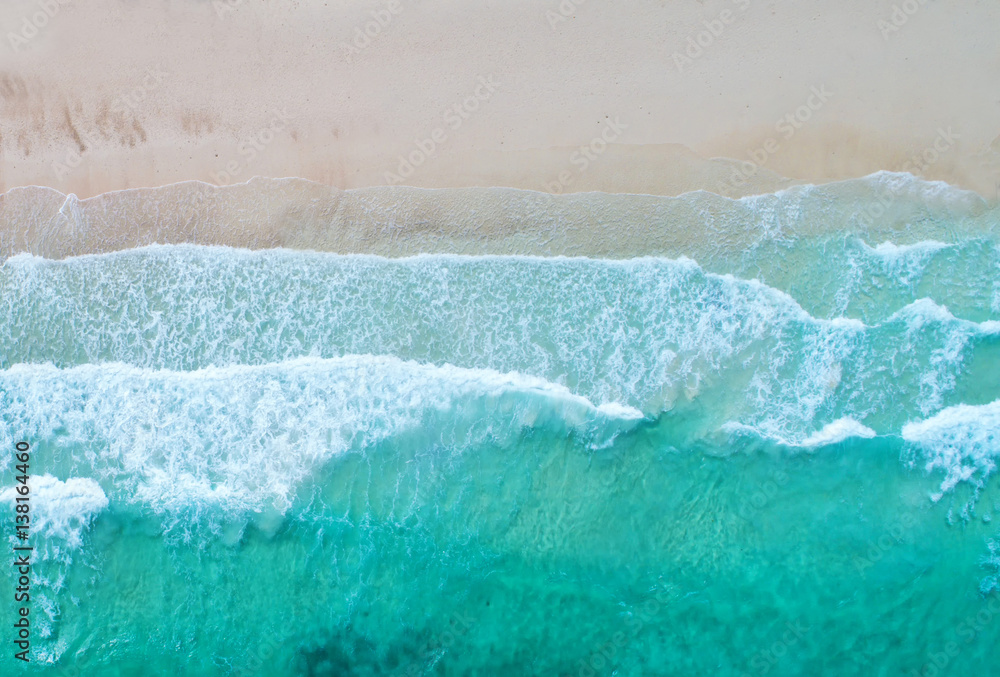 Aerial view. Top view.amazing nature background.The color of the water and beautifully bright.Azure 