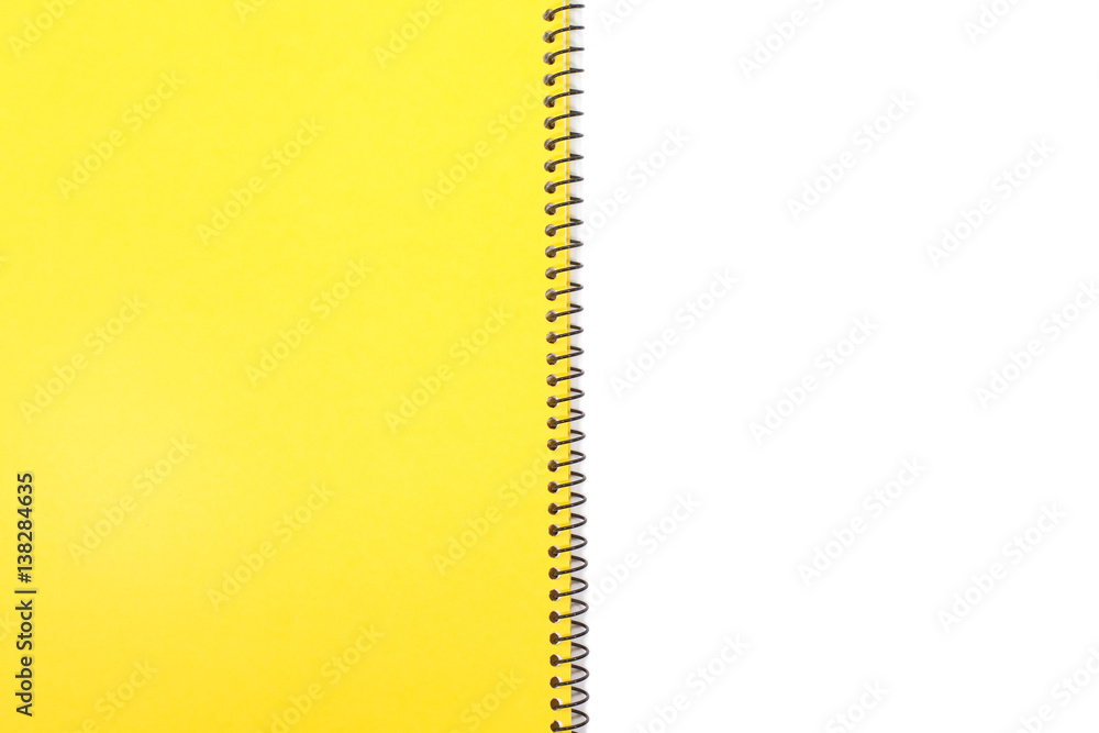 Yellow note book isolated on a white background