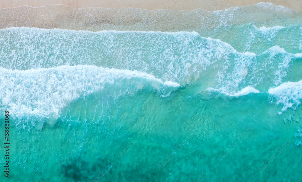 Aerial view. Top view.amazing nature background.The color of the water and beautifully bright.Azure 