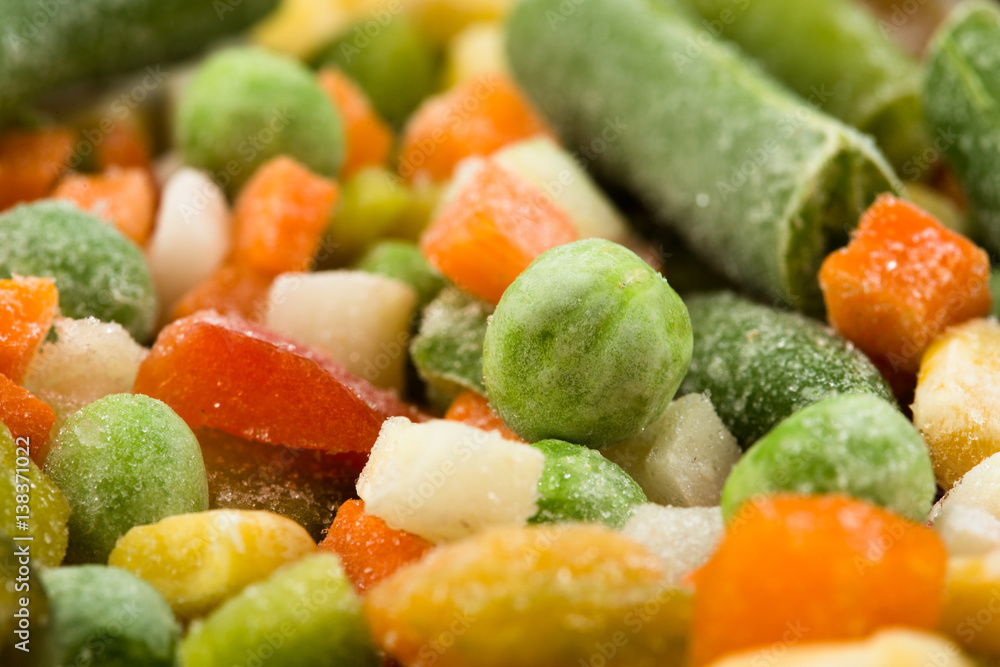 Frozen vegetables background