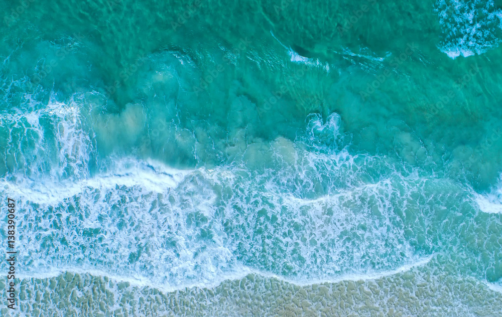 Aerial view. Top view.amazing nature background.The color of the water and beautifully bright.Azure 