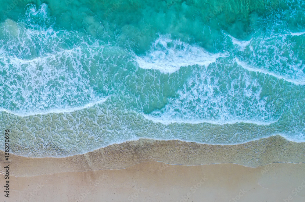 Aerial view. Top view.amazing nature background.The color of the water and beautifully bright.Azure 