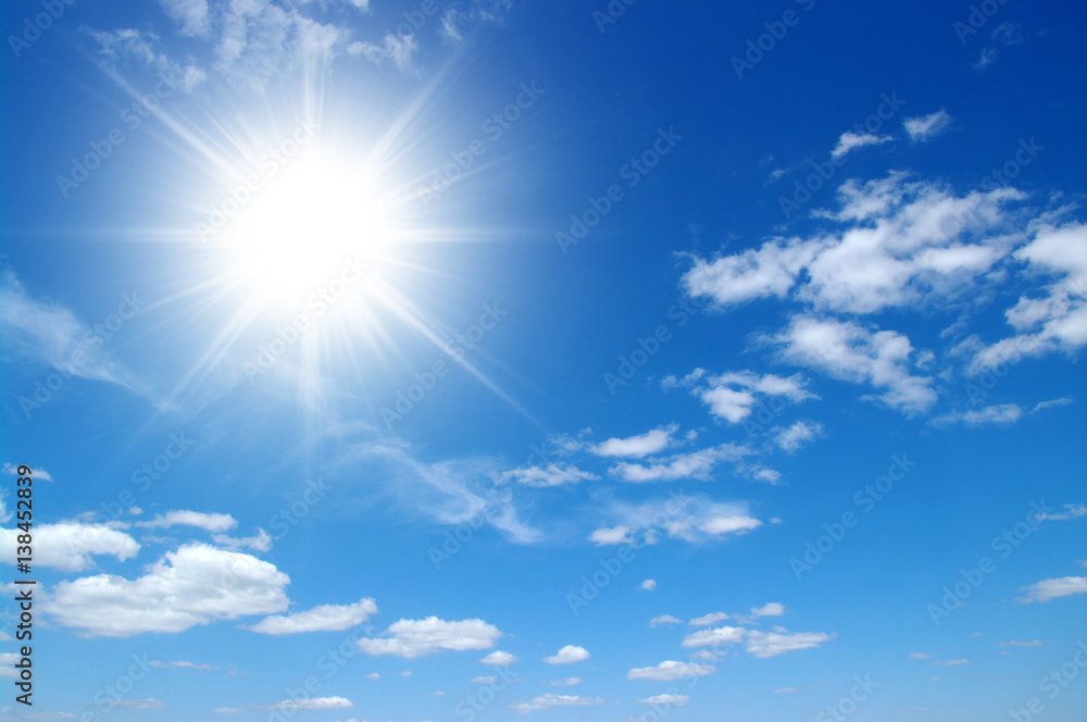 sun on blue sky