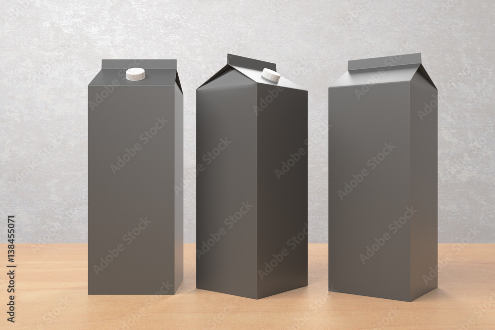 Blank dark milk/juice packagings