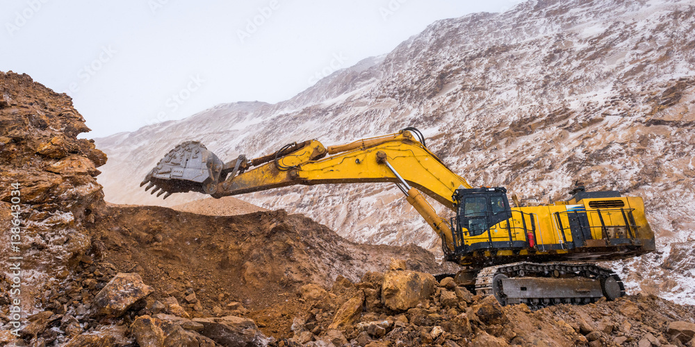 Big yellow excavator