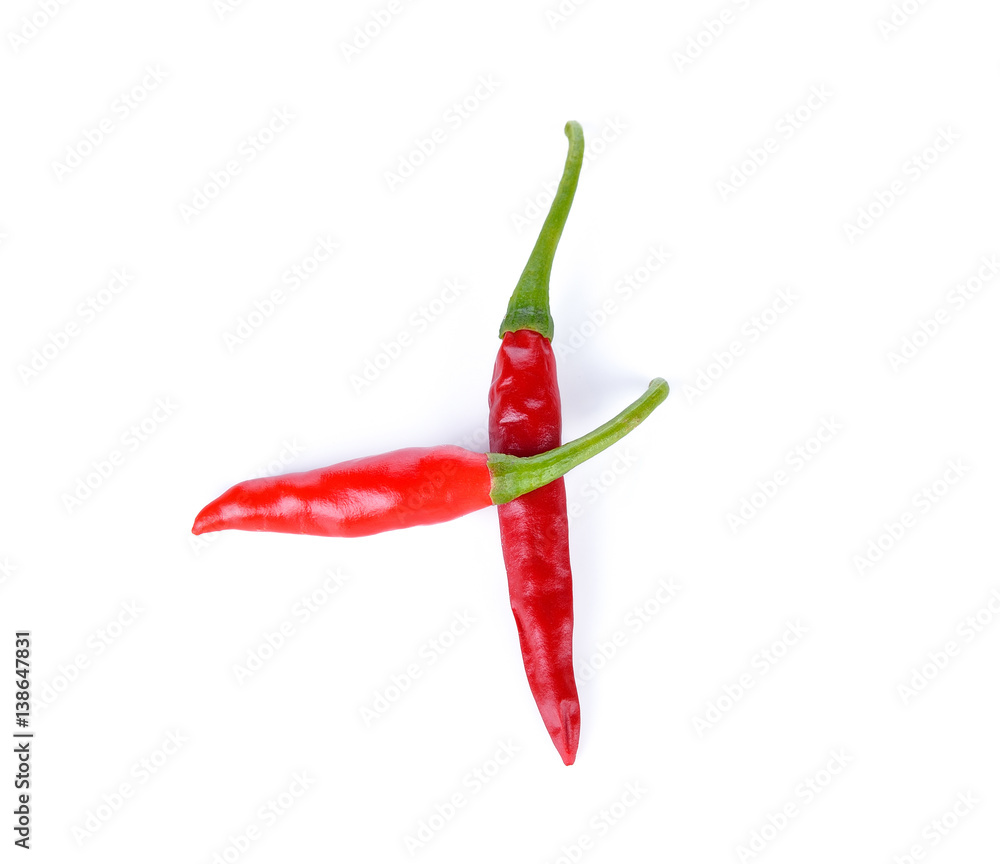 Red chili pepper isolated on a white background