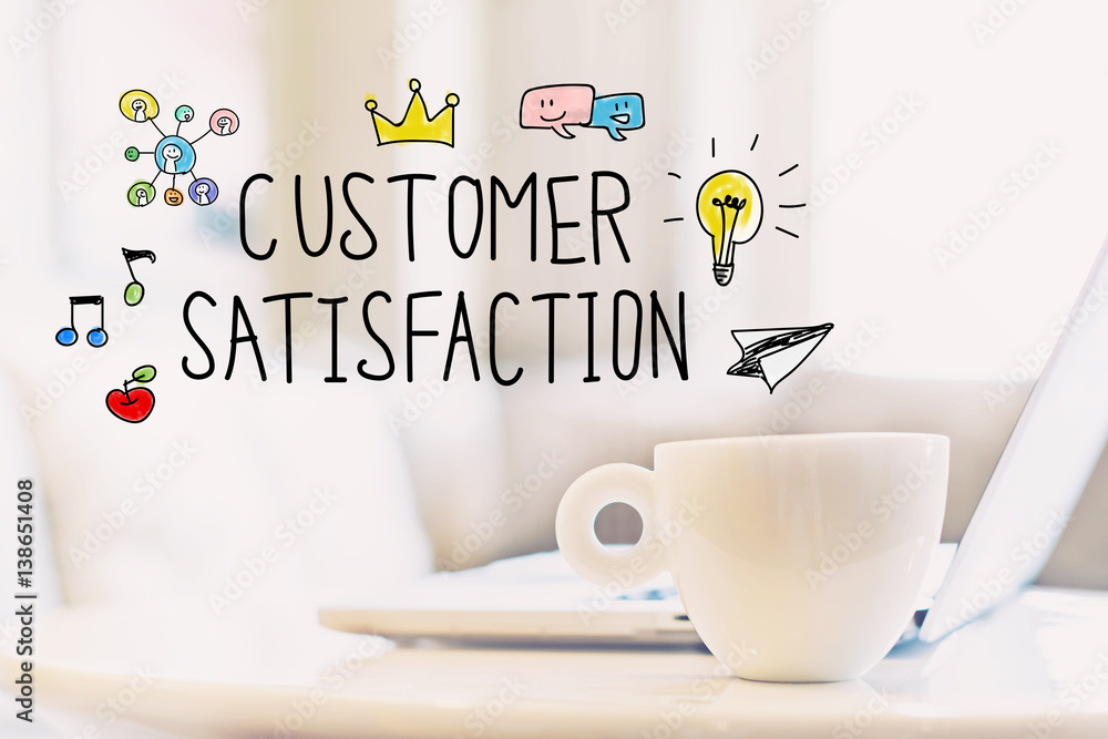 Customer Satisfaction concept with a cup of coffee