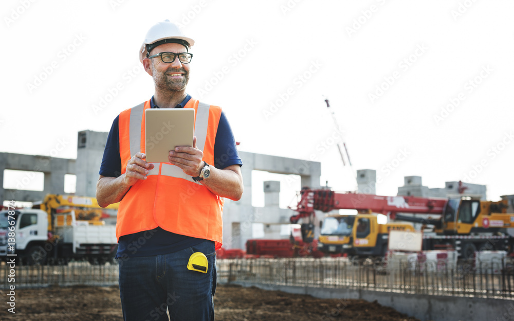 Construction Worker Planning Contractor Developer Concept