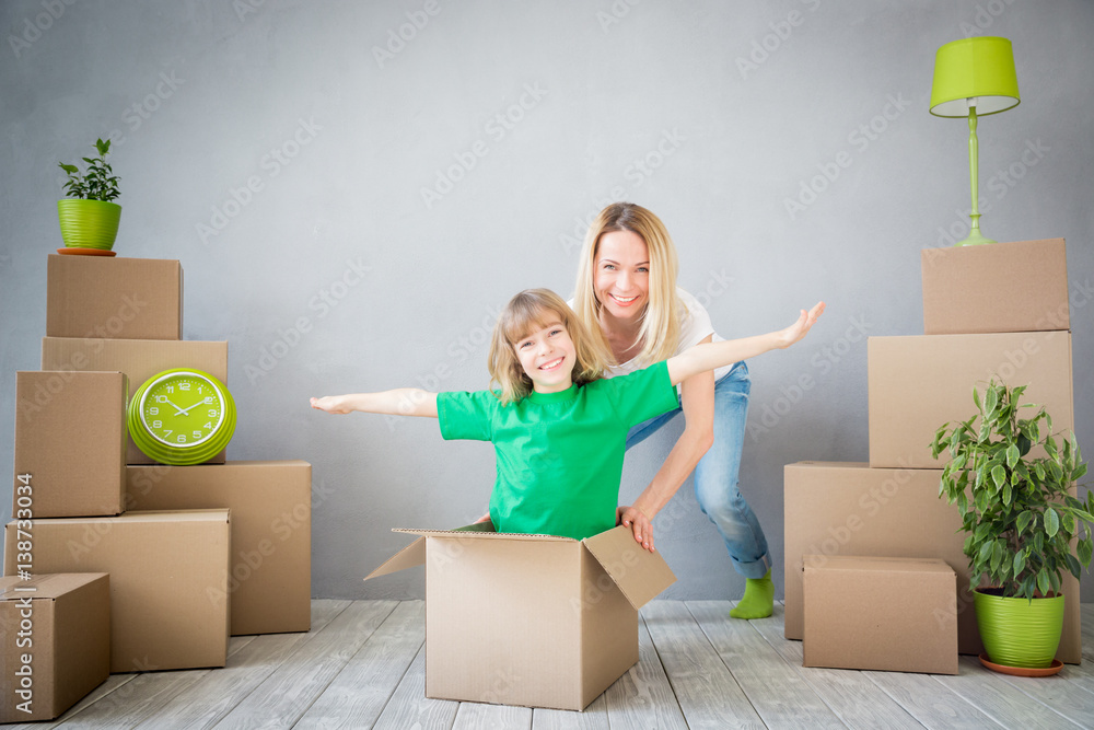 Family New Home Moving Day House Concept