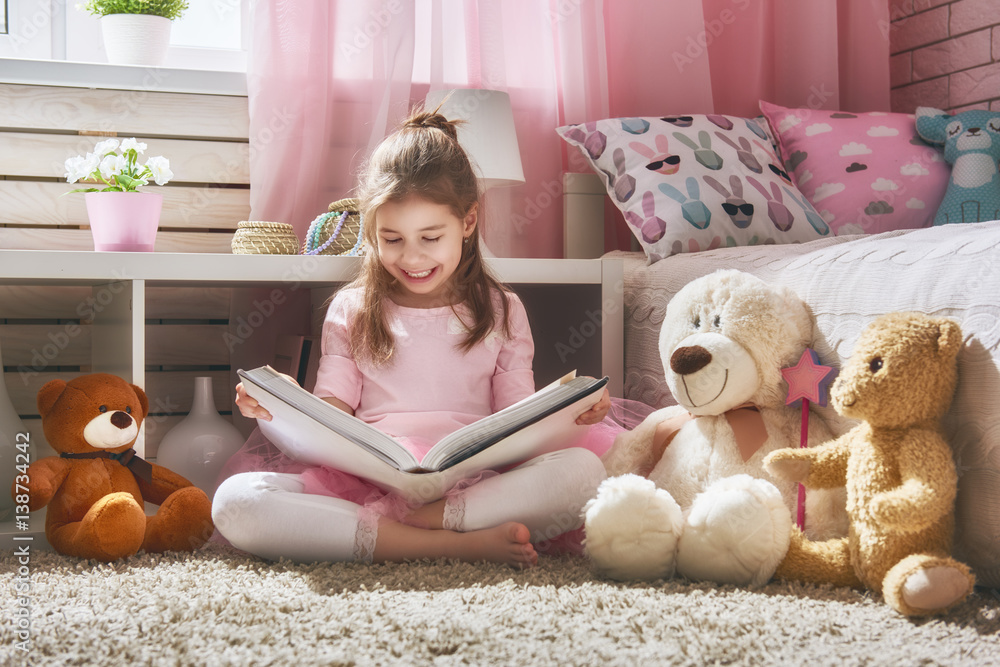 girl is reading a book