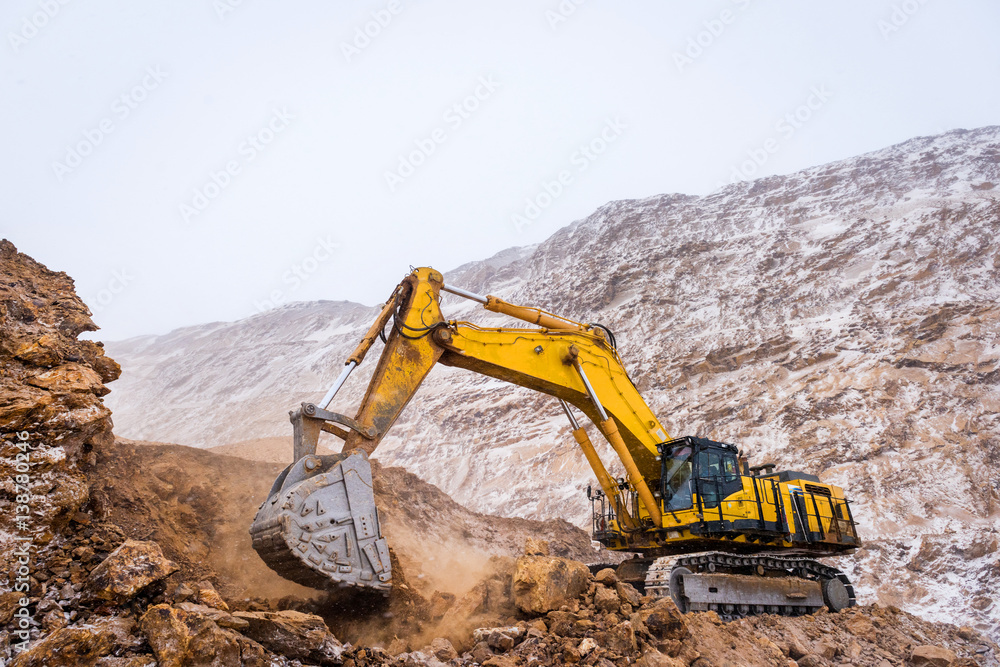 Big yellow excavator